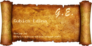 Gubics Edina névjegykártya